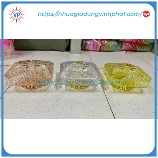 Hộp Mứt Vuông Không Xi